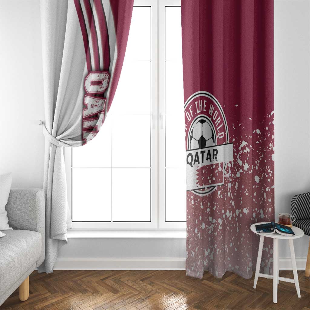 Qatar Football Window Curtain The Maroons Soccer - Road To Champion - Wonder Print Shop