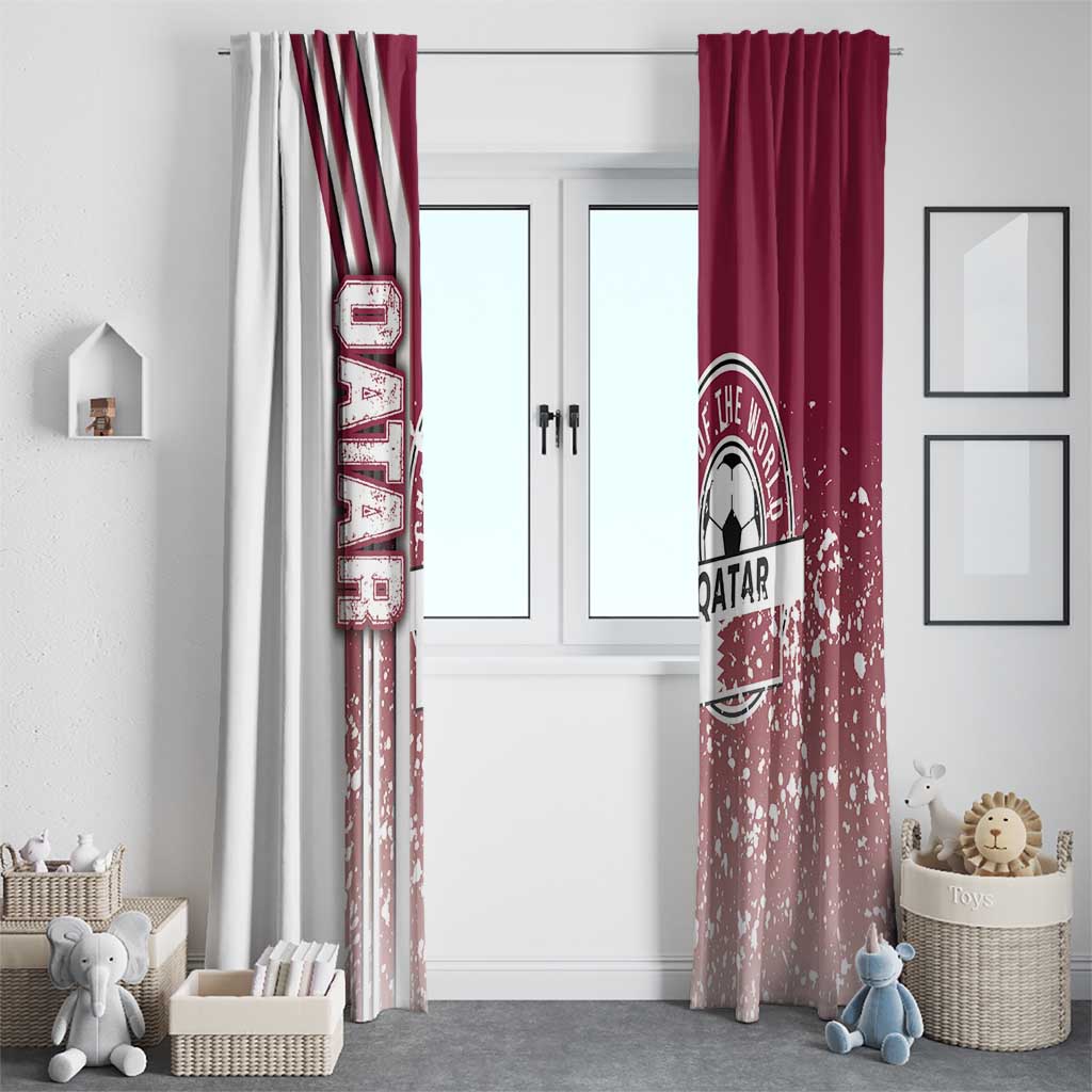 Qatar Football Window Curtain The Maroons Soccer - Road To Champion - Wonder Print Shop