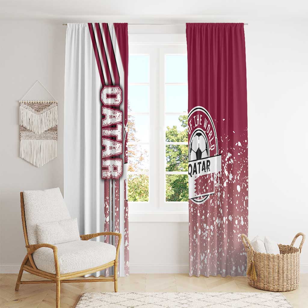Qatar Football Window Curtain The Maroons Soccer - Road To Champion - Wonder Print Shop