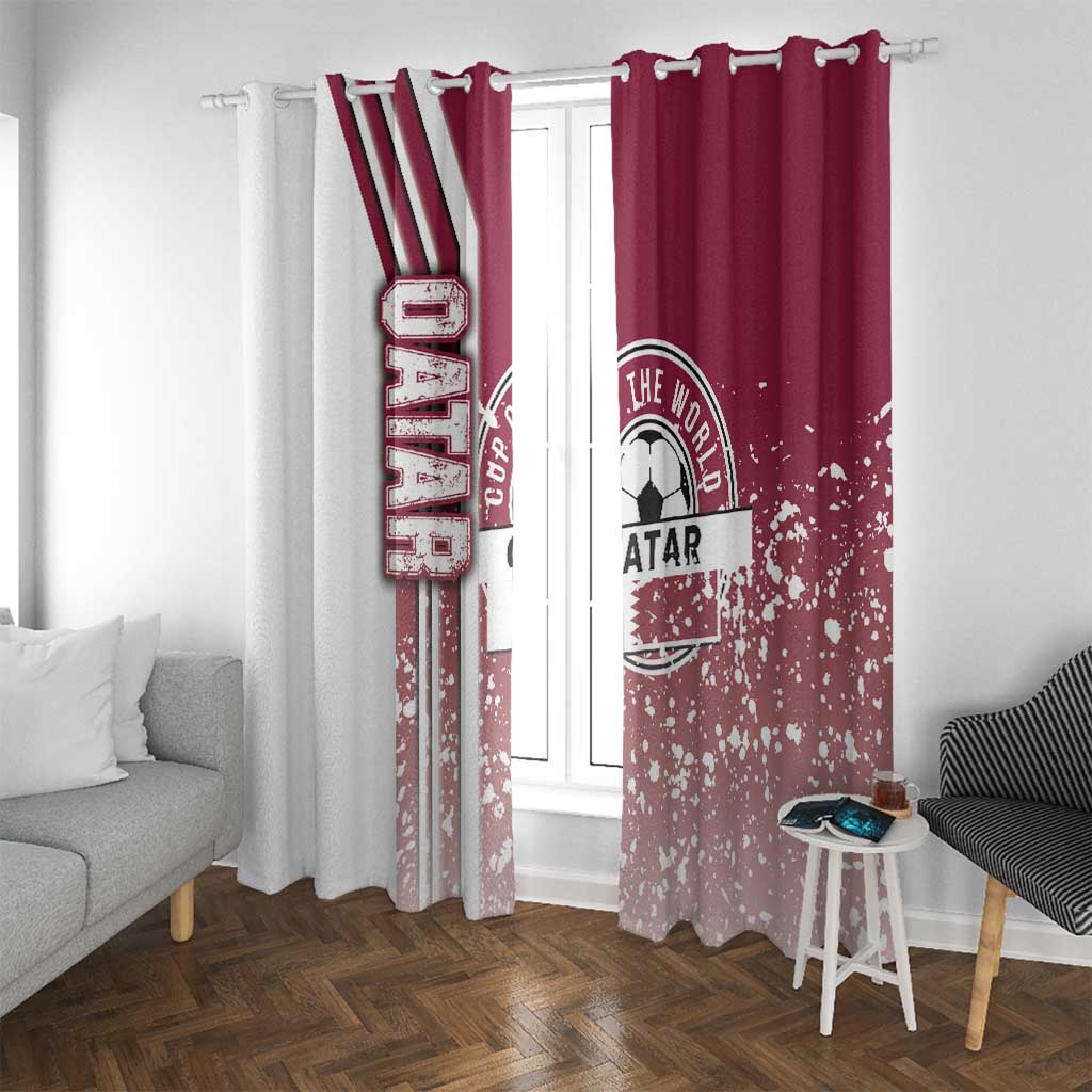 Qatar Football Window Curtain The Maroons Soccer - Road To Champion - Wonder Print Shop