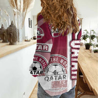 Qatar Football Women Casual Shirt The Maroons Soccer - Road To Champion - Wonder Print Shop