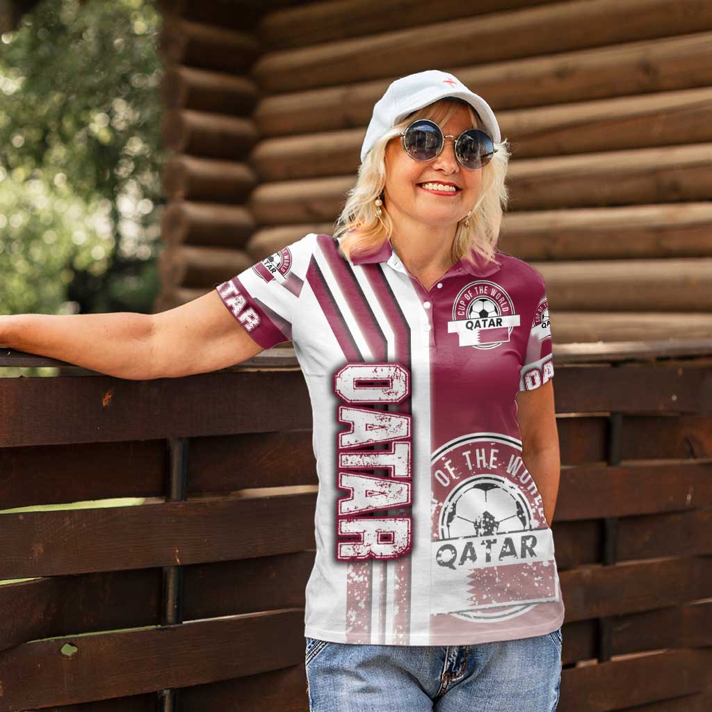 Qatar Football Women Polo Shirt The Maroons Soccer - Road To Champion - Wonder Print Shop