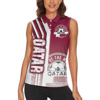 Qatar Football Women Sleeveless Polo Shirt The Maroons Soccer - Road To Champion - Wonder Print Shop