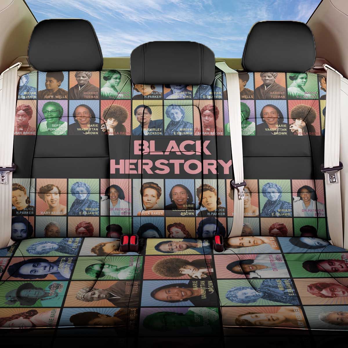 Black Herstory Back Car Seat Cover The History Of African Women - Wonder Print Shop