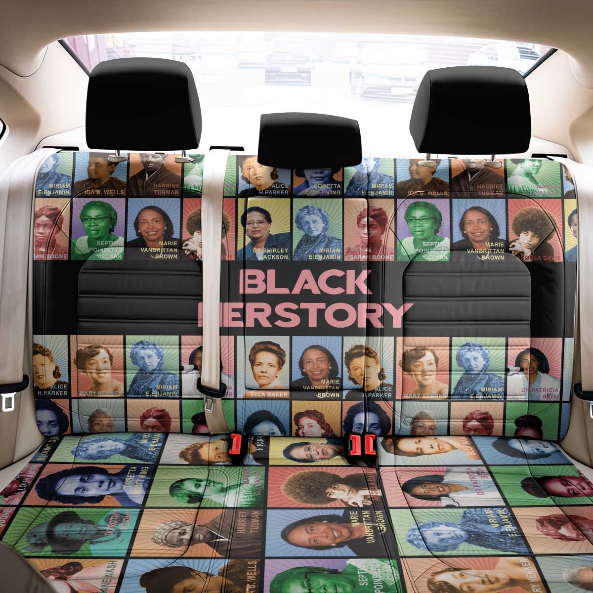 Black Herstory Back Car Seat Cover The History Of African Women - Wonder Print Shop