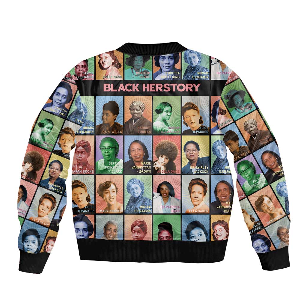Black Herstory Bomber Jacket The History Of African Women - Wonder Print Shop