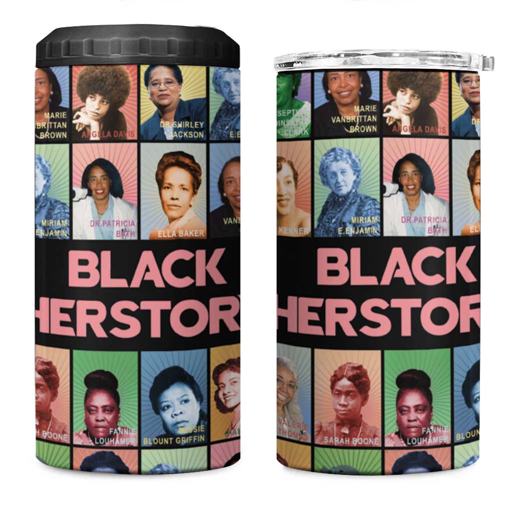 Black Herstory 4 in 1 Can Cooler Tumbler The History Of African Women - Wonder Print Shop