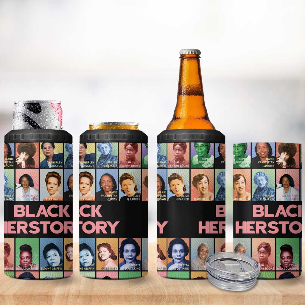 Black Herstory 4 in 1 Can Cooler Tumbler The History Of African Women - Wonder Print Shop