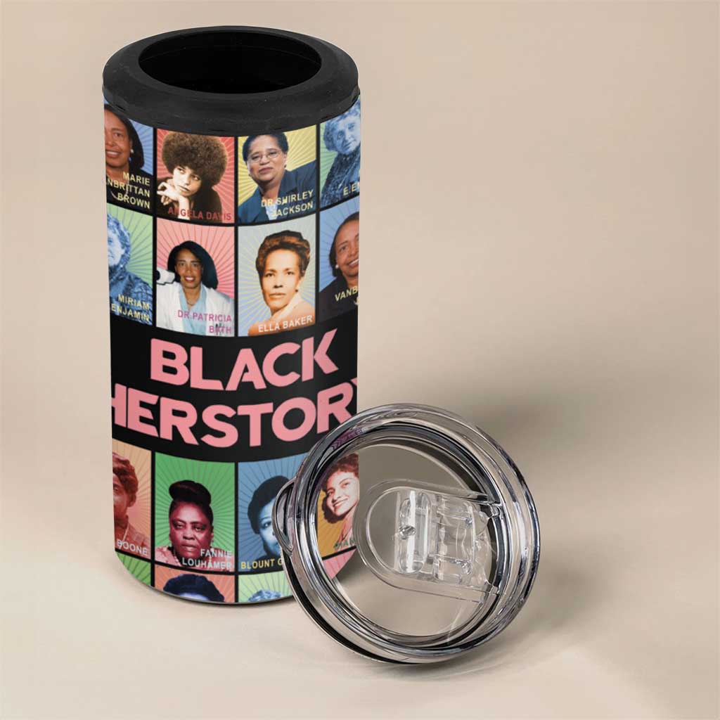 Black Herstory 4 in 1 Can Cooler Tumbler The History Of African Women - Wonder Print Shop