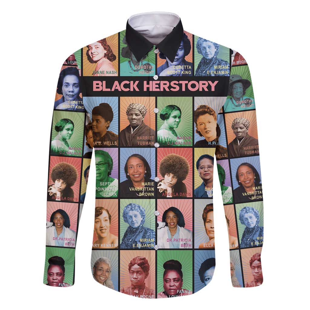 Black Herstory Family Matching Long Sleeve Bodycon Dress and Hawaiian Shirt The History Of African Women - Wonder Print Shop