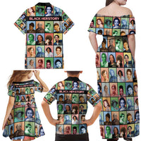 Black Herstory Family Matching Off Shoulder Maxi Dress and Hawaiian Shirt The History Of African Women - Wonder Print Shop