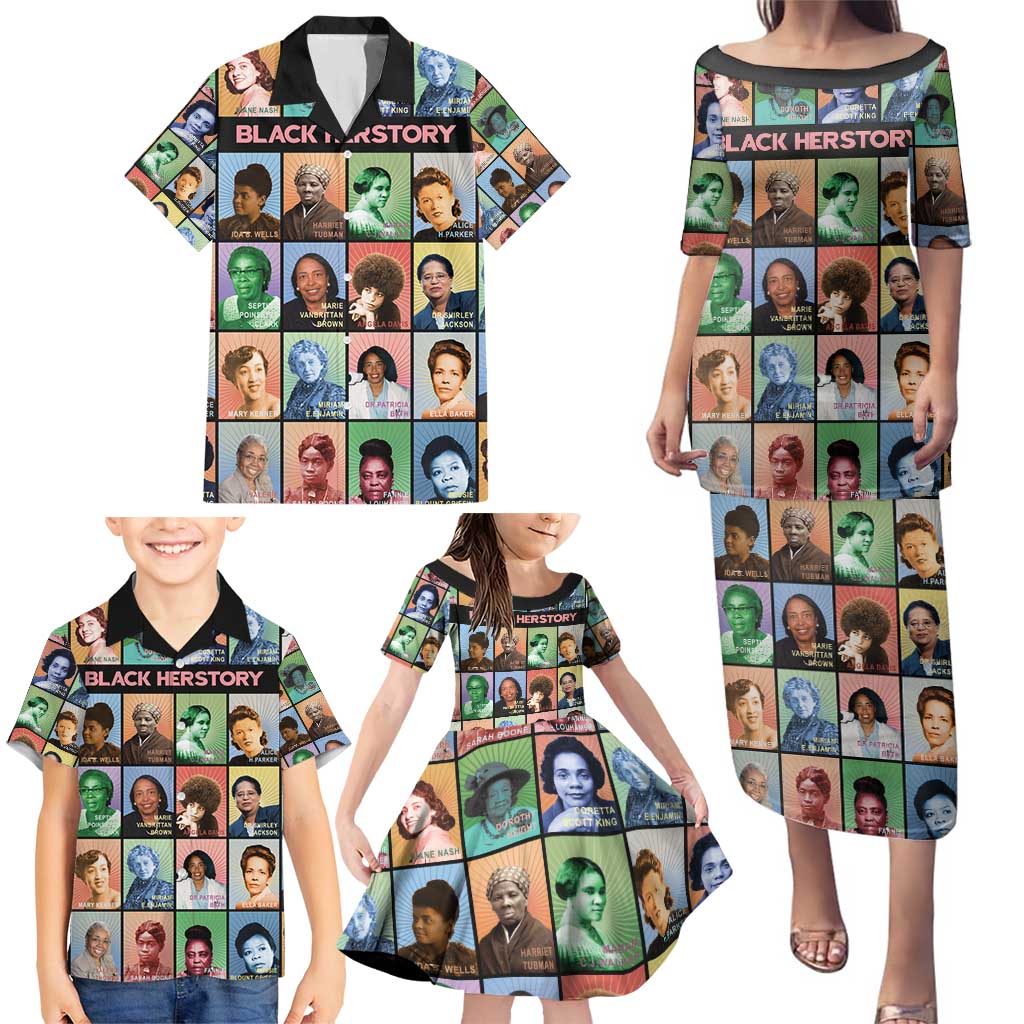 Black Herstory Family Matching Puletasi and Hawaiian Shirt The History Of African Women - Wonder Print Shop
