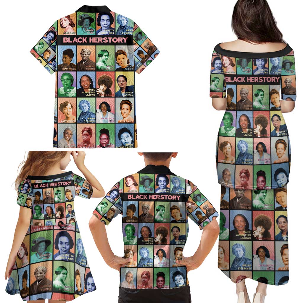 Black Herstory Family Matching Puletasi and Hawaiian Shirt The History Of African Women - Wonder Print Shop