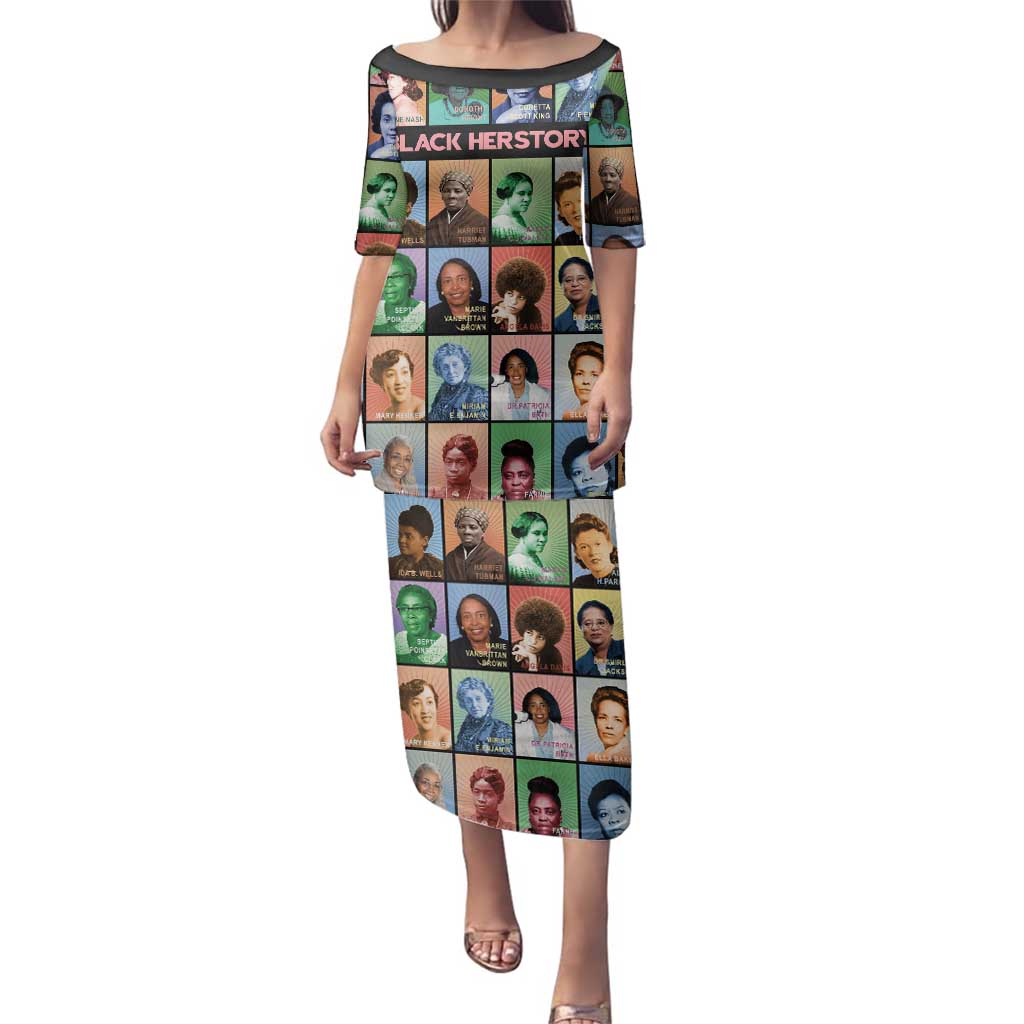 Black Herstory Family Matching Puletasi and Hawaiian Shirt The History Of African Women - Wonder Print Shop