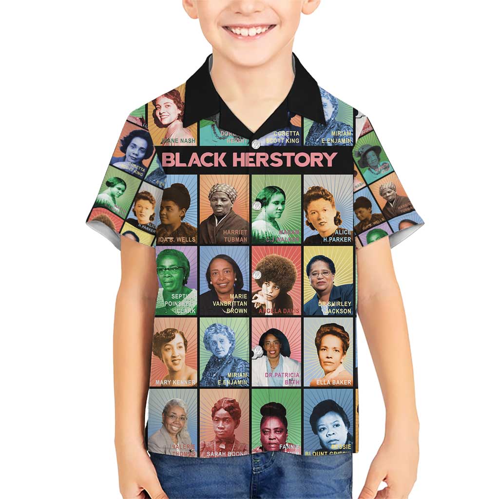 Black Herstory Kid Hawaiian Shirt The History Of African Women - Wonder Print Shop