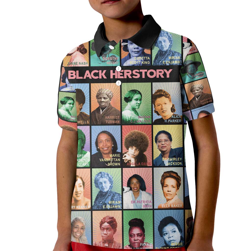 Black Herstory Kid Polo Shirt The History Of African Women - Wonder Print Shop