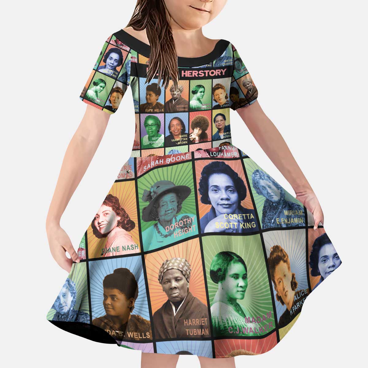 Black Herstory Kid Short Sleeve Dress The History Of African Women - Wonder Print Shop