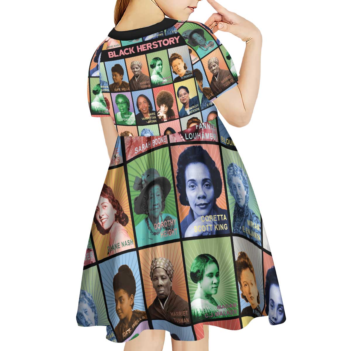 Black Herstory Kid Short Sleeve Dress The History Of African Women - Wonder Print Shop