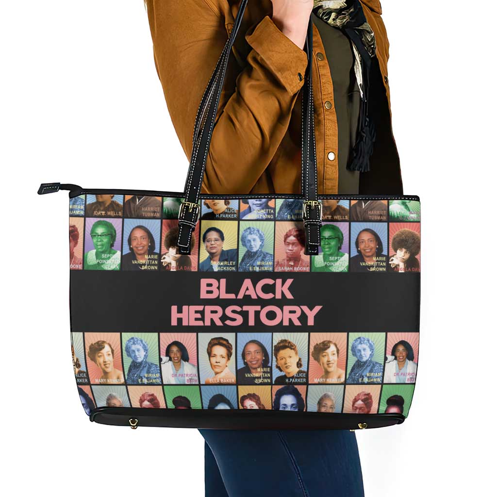 Black Herstory Leather Tote Bag The History Of African Women - Wonder Print Shop