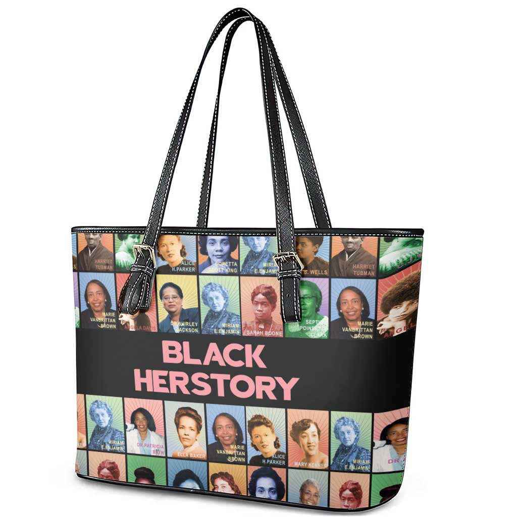 Black Herstory Leather Tote Bag The History Of African Women - Wonder Print Shop