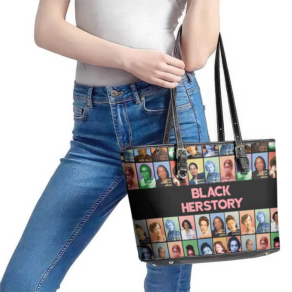 Black Herstory Leather Tote Bag The History Of African Women - Wonder Print Shop