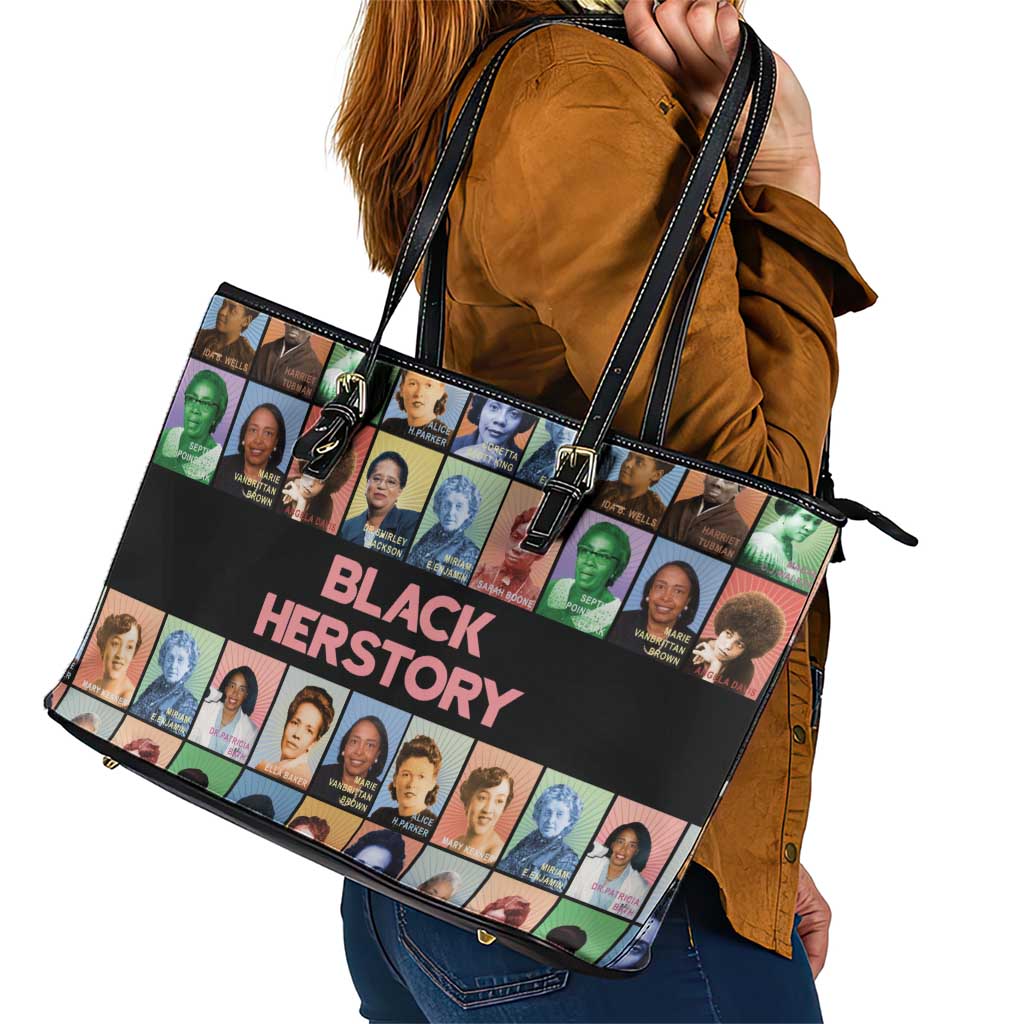 Black Herstory Leather Tote Bag The History Of African Women - Wonder Print Shop