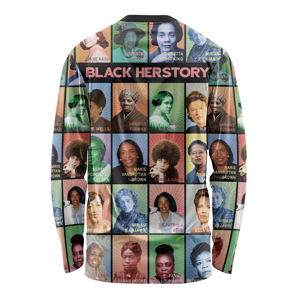 Black Herstory Long Sleeve Shirt The History Of African Women - Wonder Print Shop