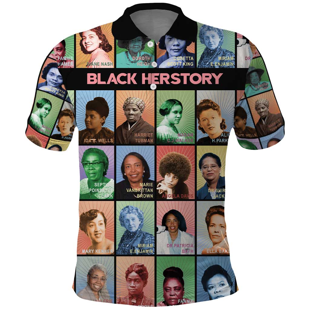 Black Herstory Polo Shirt The History Of African Women - Wonder Print Shop