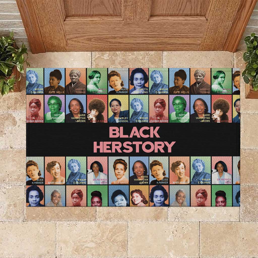 Black Herstory Rubber Doormat The History Of African Women - Wonder Print Shop