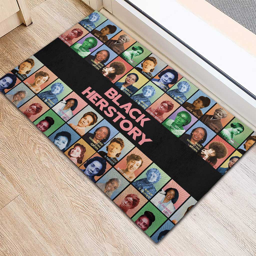 Black Herstory Rubber Doormat The History Of African Women - Wonder Print Shop