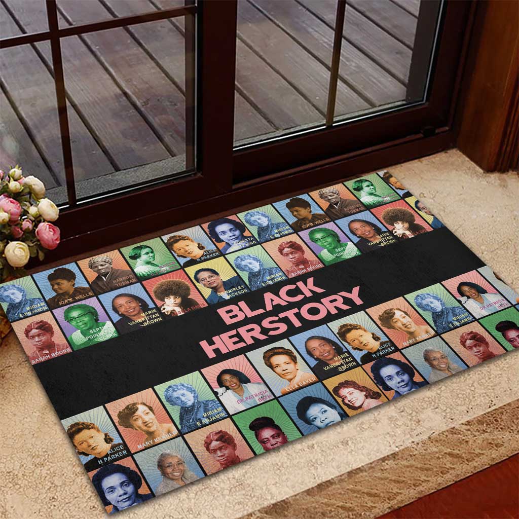 Black Herstory Rubber Doormat The History Of African Women - Wonder Print Shop