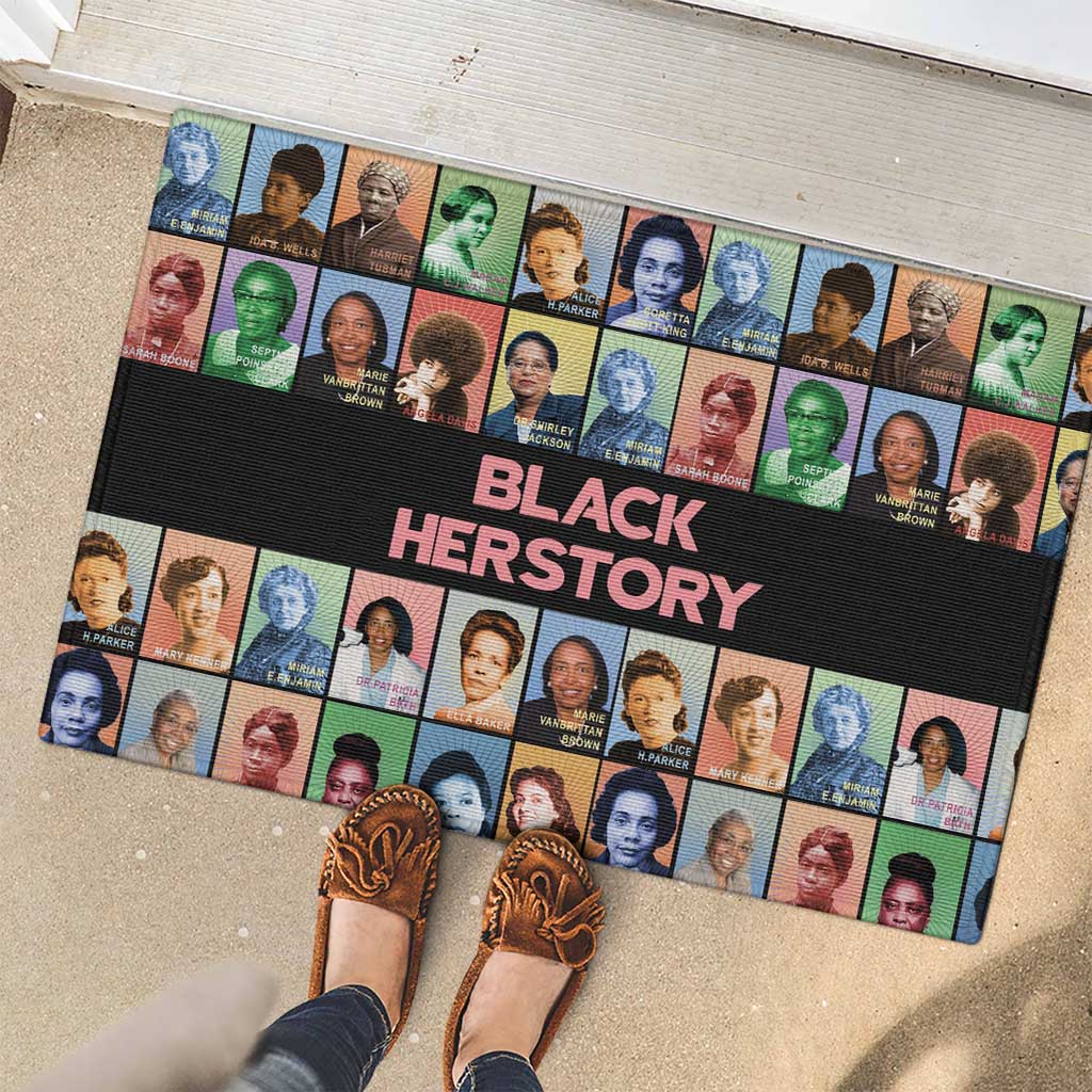 Black Herstory Rubber Doormat The History Of African Women - Wonder Print Shop