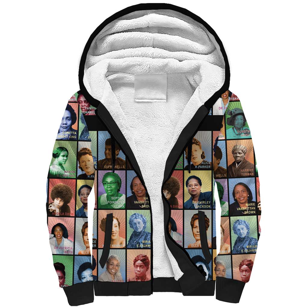 Black Herstory Sherpa Hoodie The History Of African Women - Wonder Print Shop