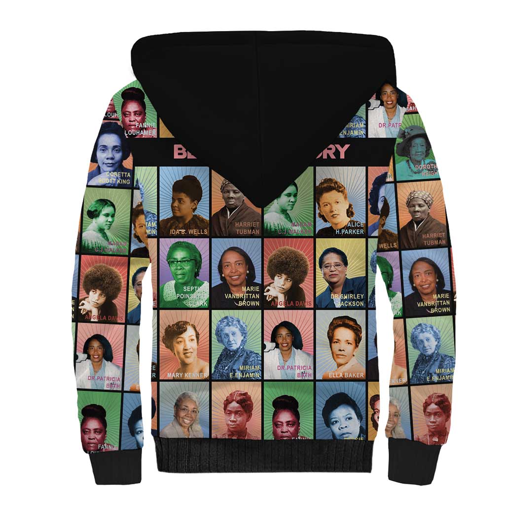 Black Herstory Sherpa Hoodie The History Of African Women - Wonder Print Shop