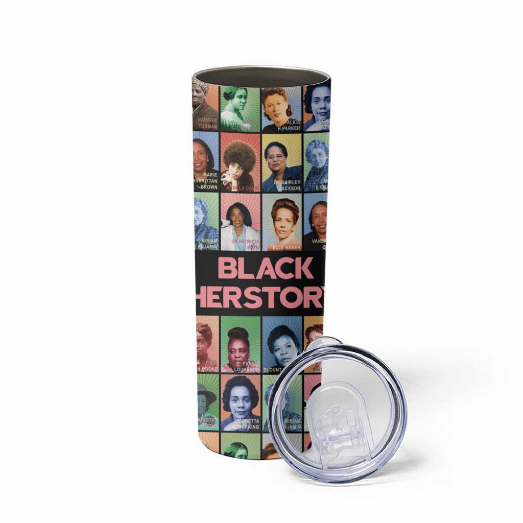 Black Herstory Skinny Tumbler The History Of African Women - Wonder Print Shop