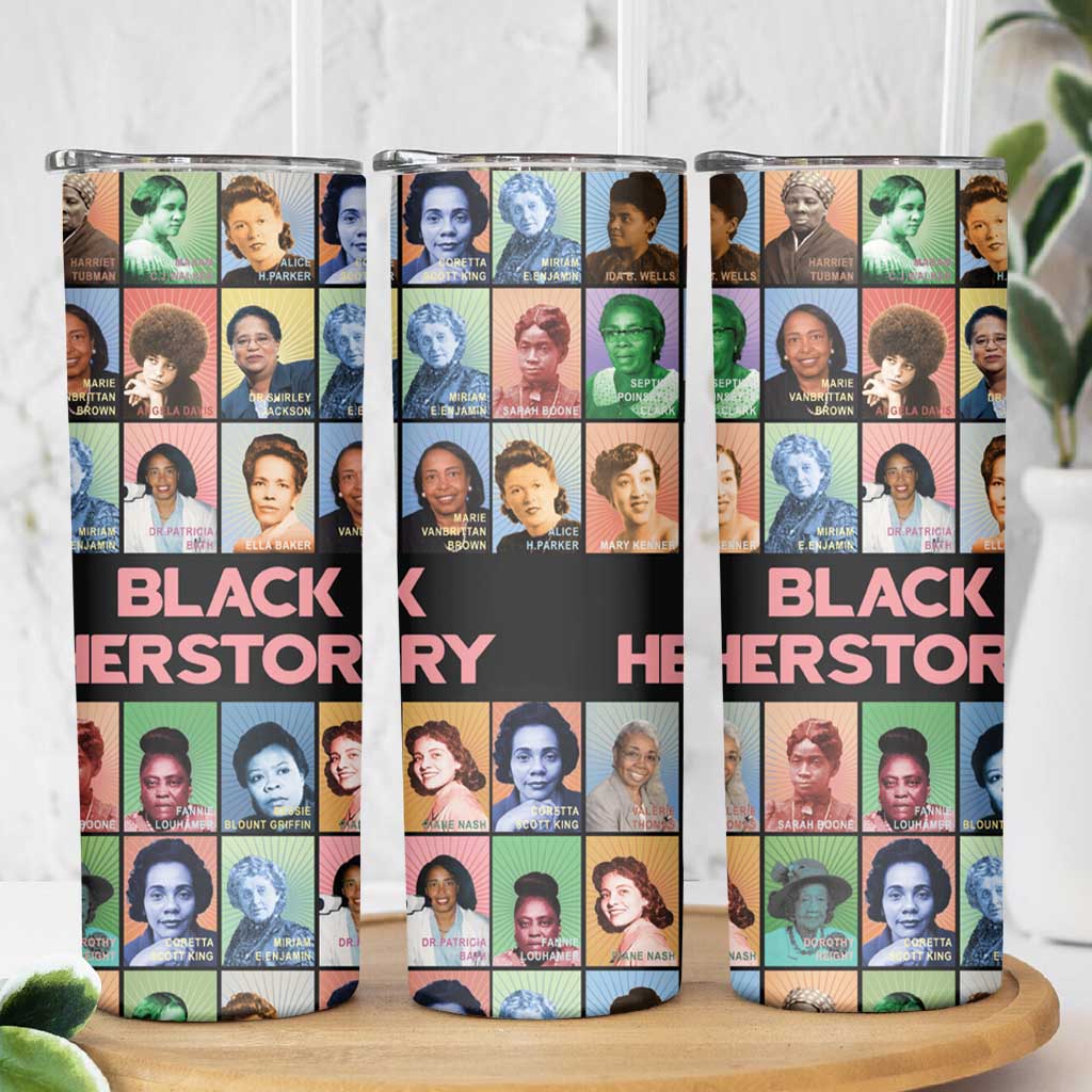 Black Herstory Skinny Tumbler The History Of African Women - Wonder Print Shop