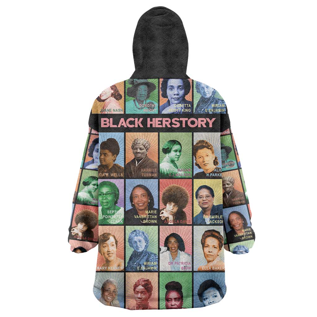 Black Herstory Wearable Blanket Hoodie The History Of African Women - Wonder Print Shop