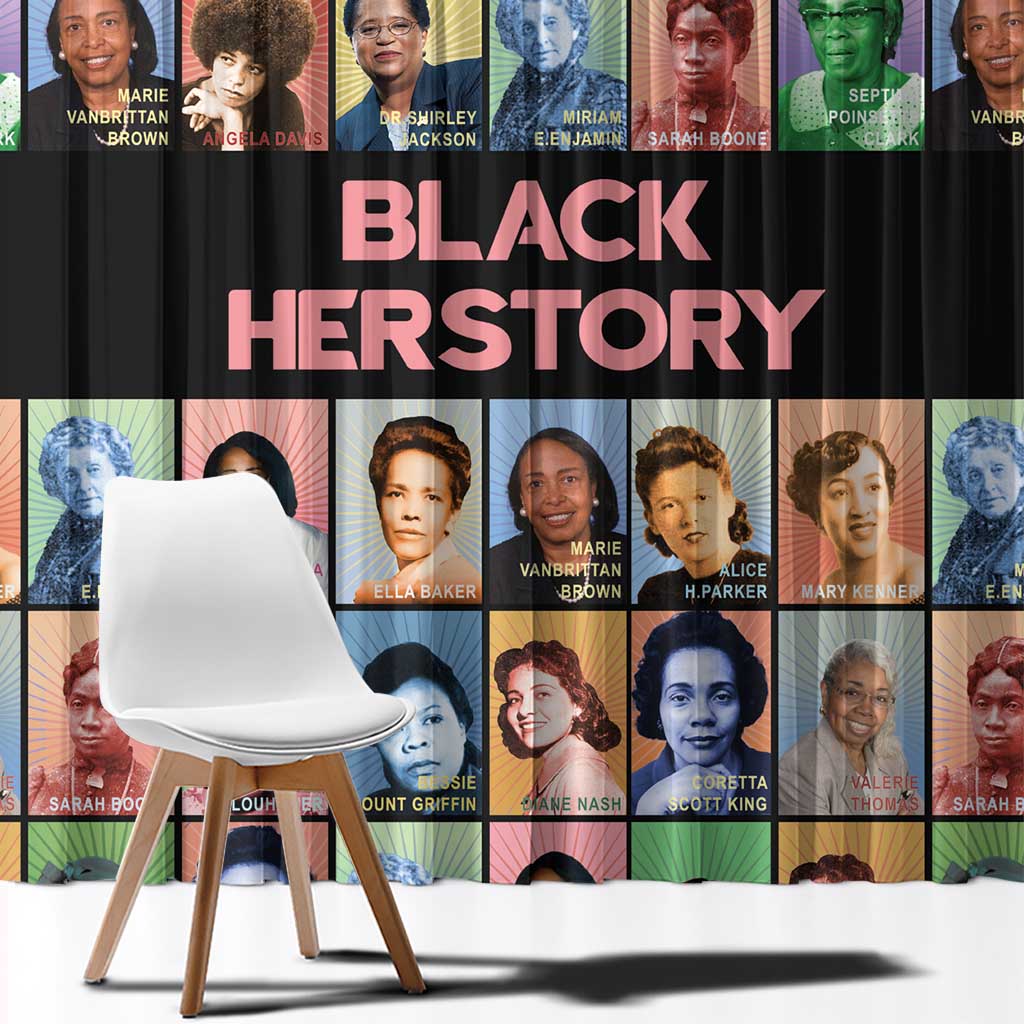 Black Herstory Window Curtain The History Of African Women - Wonder Print Shop