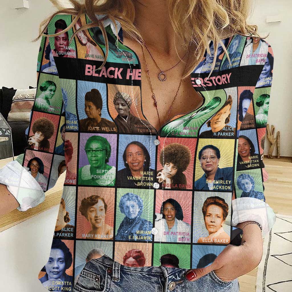 Black Herstory Women Casual Shirt The History Of African Women - Wonder Print Shop