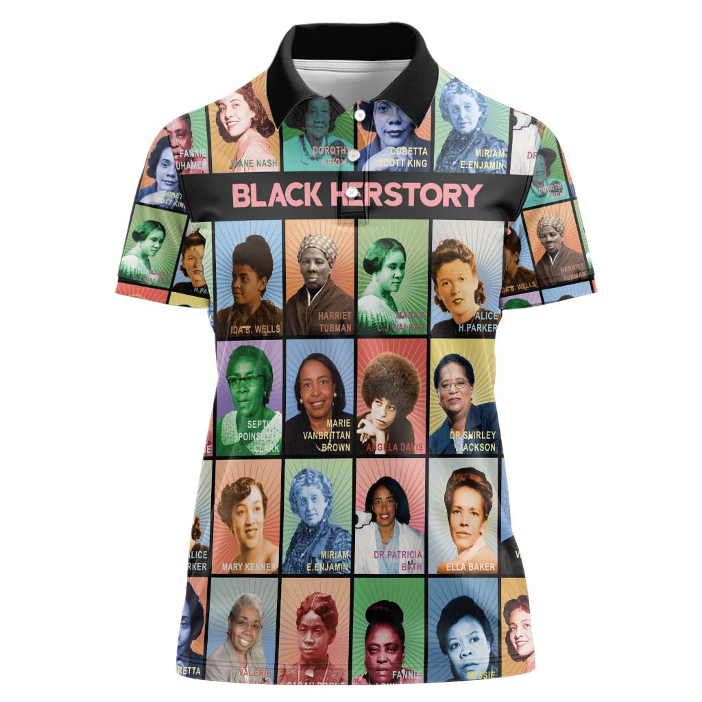 Black Herstory Women Polo Shirt The History Of African Women - Wonder Print Shop