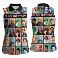 Black Herstory Women Sleeveless Polo Shirt The History Of African Women - Wonder Print Shop