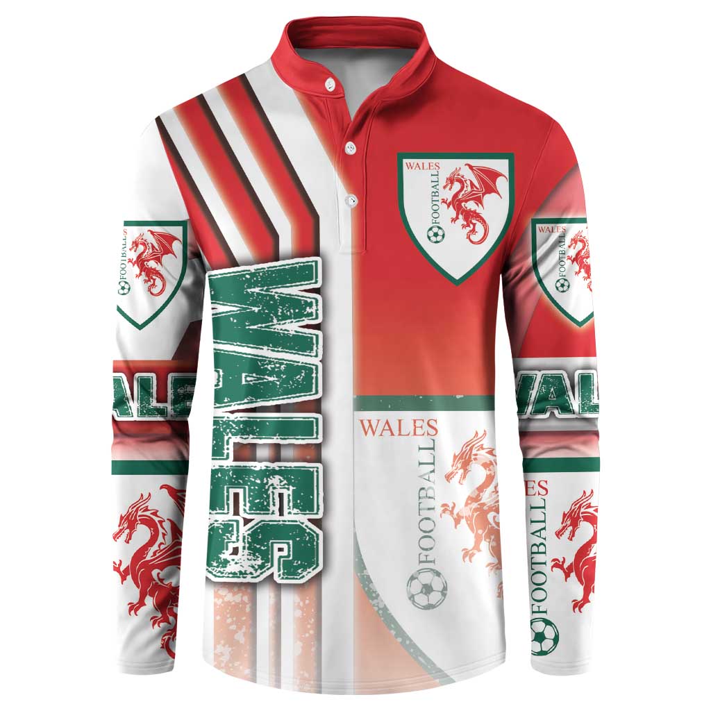 Wales Football Button Sweatshirt The Dragons Soccer - Road To Champion - Wonder Print Shop