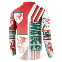 Wales Football Button Sweatshirt The Dragons Soccer - Road To Champion - Wonder Print Shop
