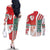 Wales Football Couples Matching Off The Shoulder Long Sleeve Dress and Long Sleeve Button Shirt The Dragons Soccer - Road To Champion