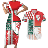 Wales Football Couples Matching Short Sleeve Bodycon Dress and Hawaiian Shirt The Dragons Soccer - Road To Champion