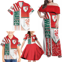 Wales Football Family Matching Off Shoulder Maxi Dress and Hawaiian Shirt The Dragons Soccer - Road To Champion - Wonder Print Shop