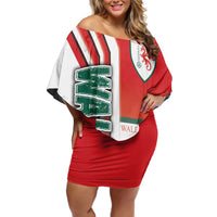 Wales Football Family Matching Off Shoulder Short Dress and Hawaiian Shirt The Dragons Soccer - Road To Champion - Wonder Print Shop
