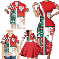 Wales Football Family Matching Short Sleeve Bodycon Dress and Hawaiian Shirt The Dragons Soccer - Road To Champion - Wonder Print Shop