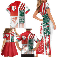 Wales Football Family Matching Short Sleeve Bodycon Dress and Hawaiian Shirt The Dragons Soccer - Road To Champion - Wonder Print Shop