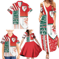 Wales Football Family Matching Summer Maxi Dress and Hawaiian Shirt The Dragons Soccer - Road To Champion - Wonder Print Shop